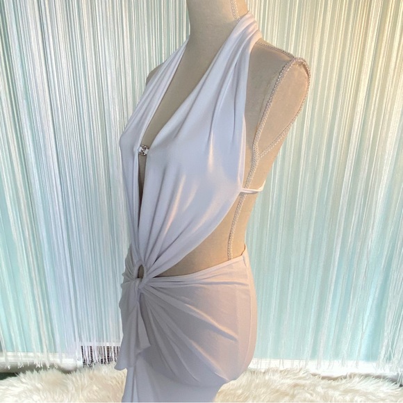 Rare Off-white Open back Ruffle Maxi Dress NWT - Picture 5 of 17